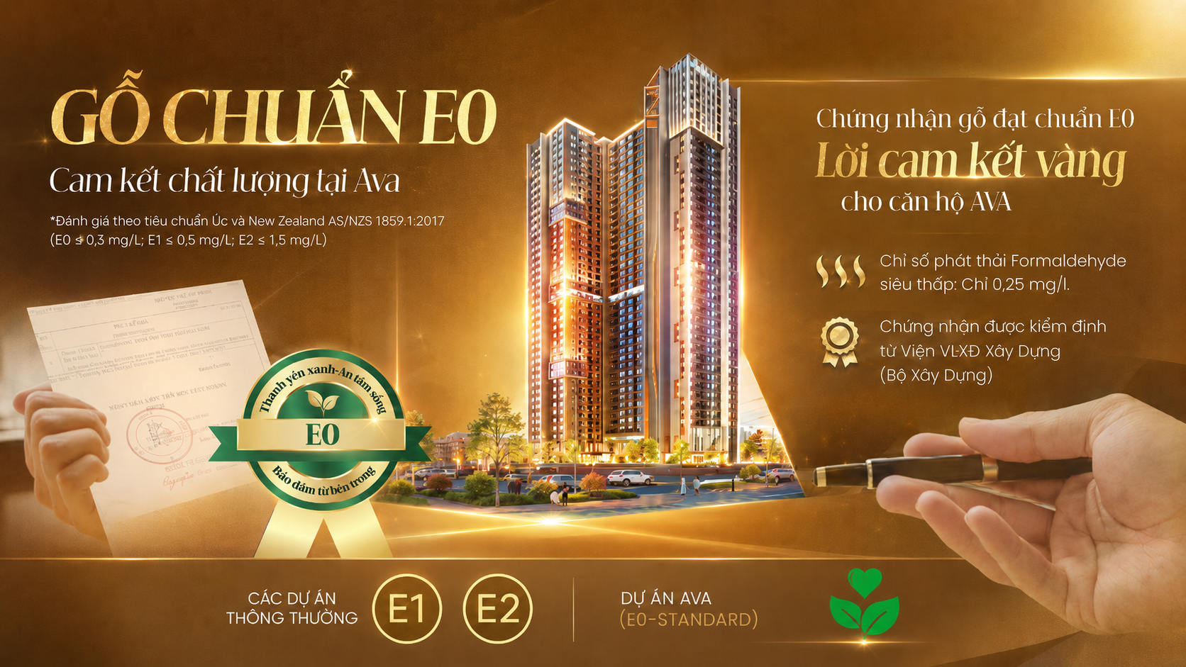 Gỗ E0- Đặc trưng tại căn hộ AVA